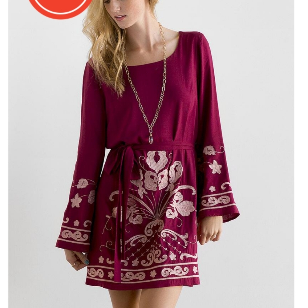 Francesca's Danika Embroidered Dress